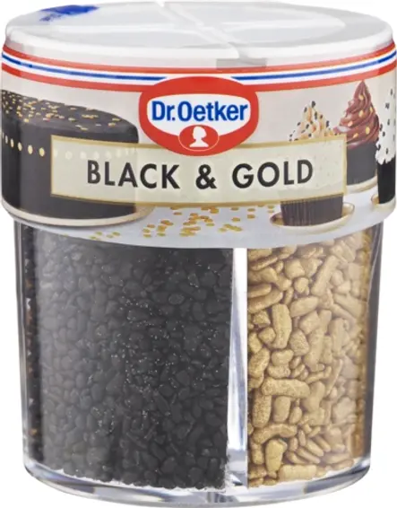 Dr. Oetker Black & Gold strösselmix svarta pärlorna till ögon