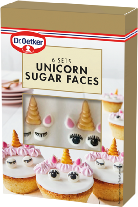 Dr. Oetker Unicorn sugar faces