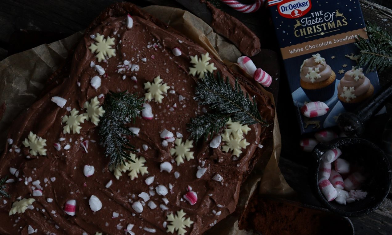 Mintbrownie med chokladmousse