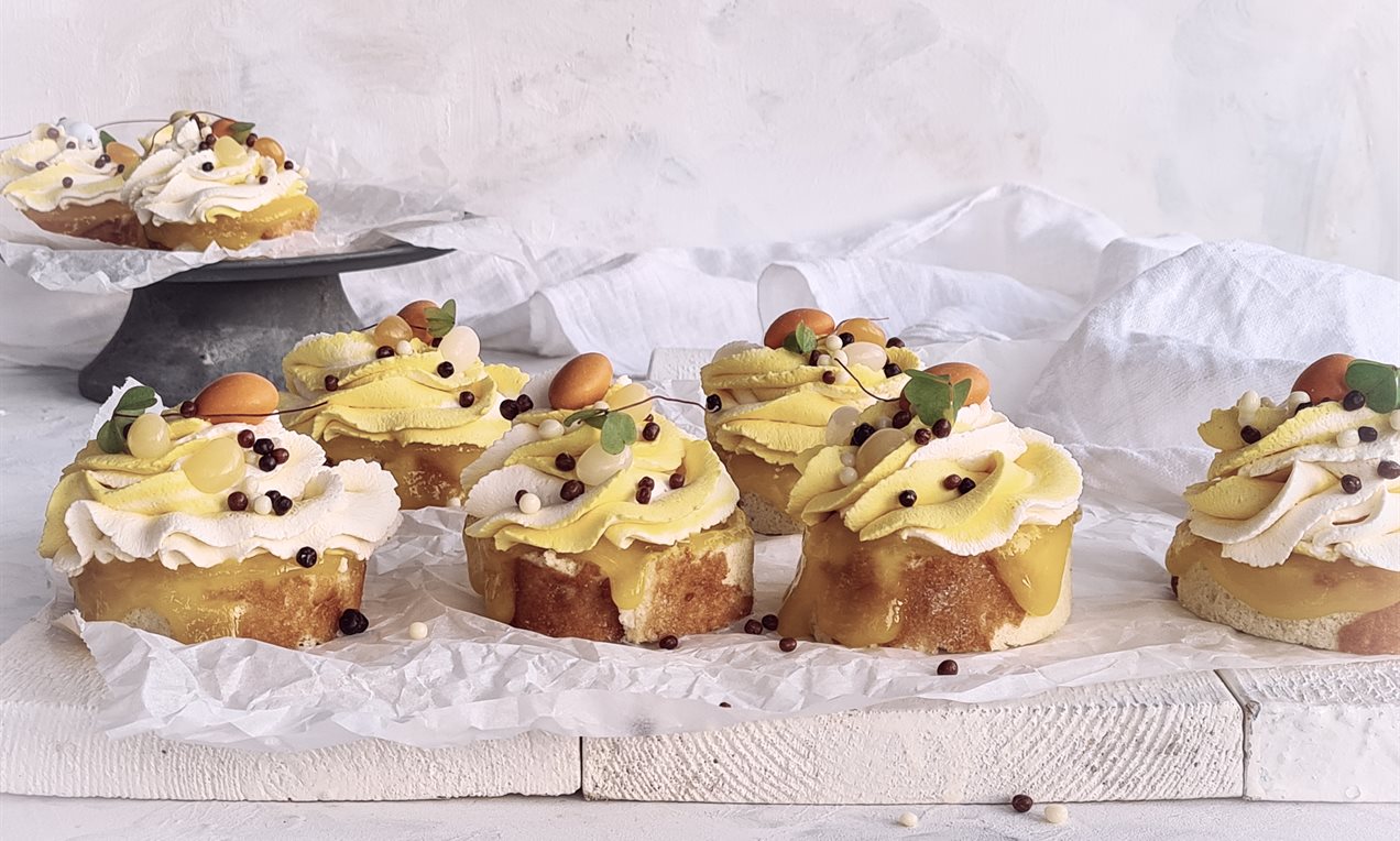Kokosrulle med mangopuré