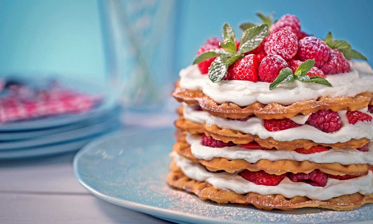 Naked cake med våfflor
