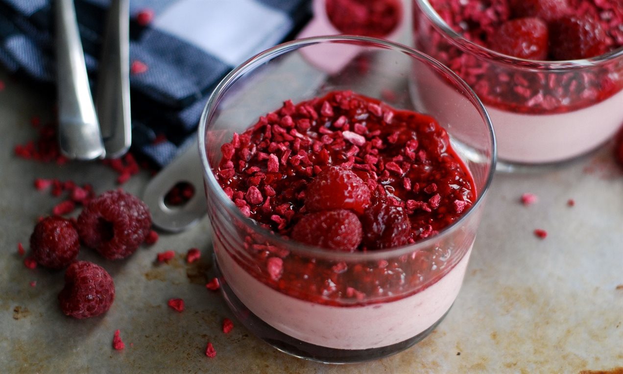 Hallonpannacotta