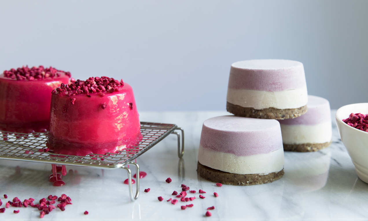 Veganska glassbakelser med mirror glaze